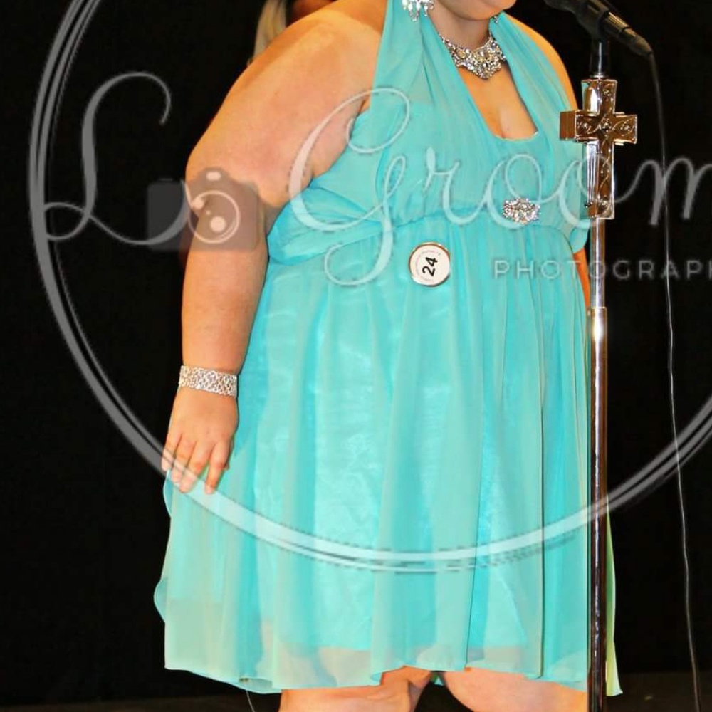 Teal plus size prom homecoming dress